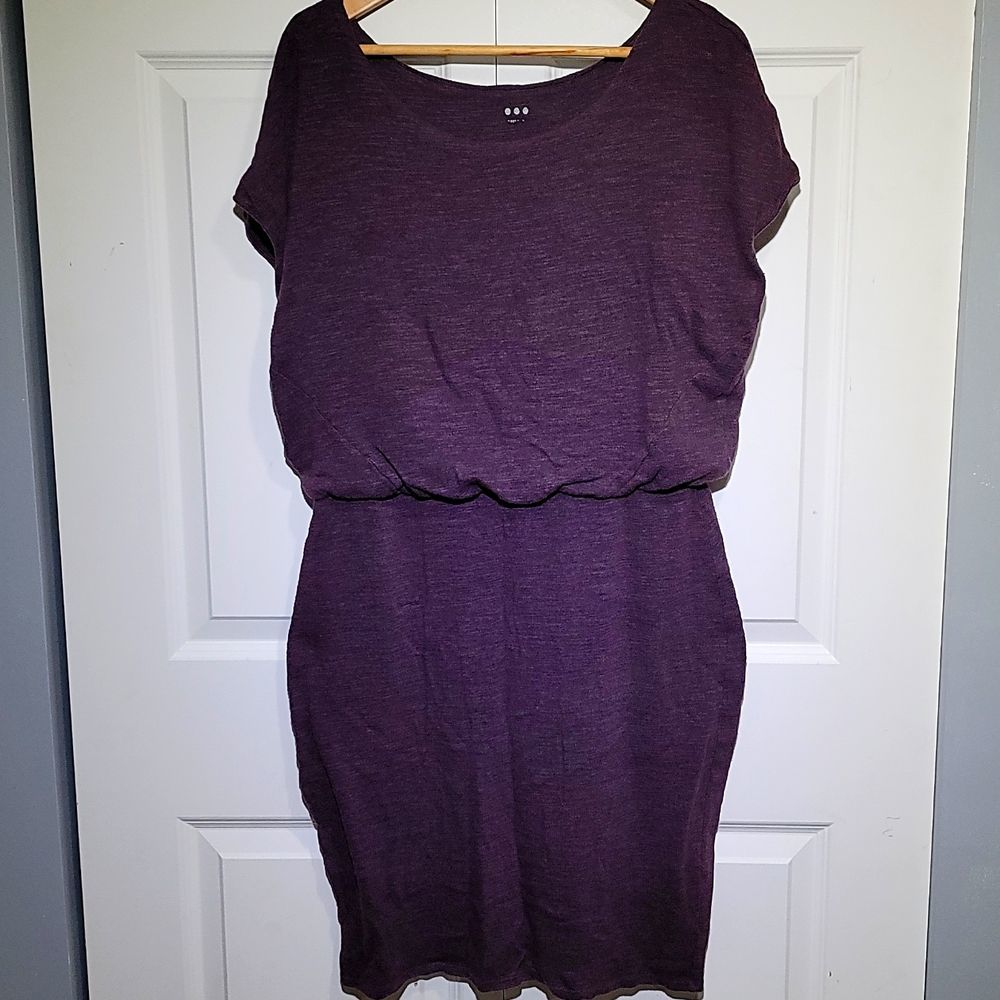 Three Dots Eggplant Purple T-Shirt Dress